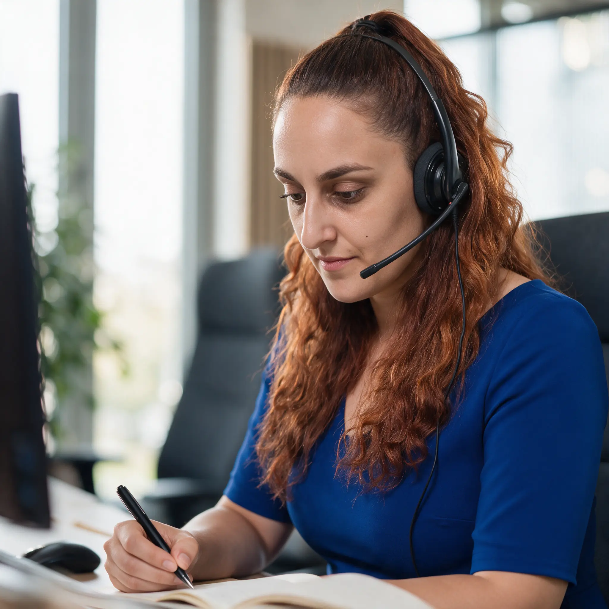 Mitarbeiterin von CreditCall bei administrativen Aufgaben